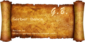 Gerber Bence névjegykártya
